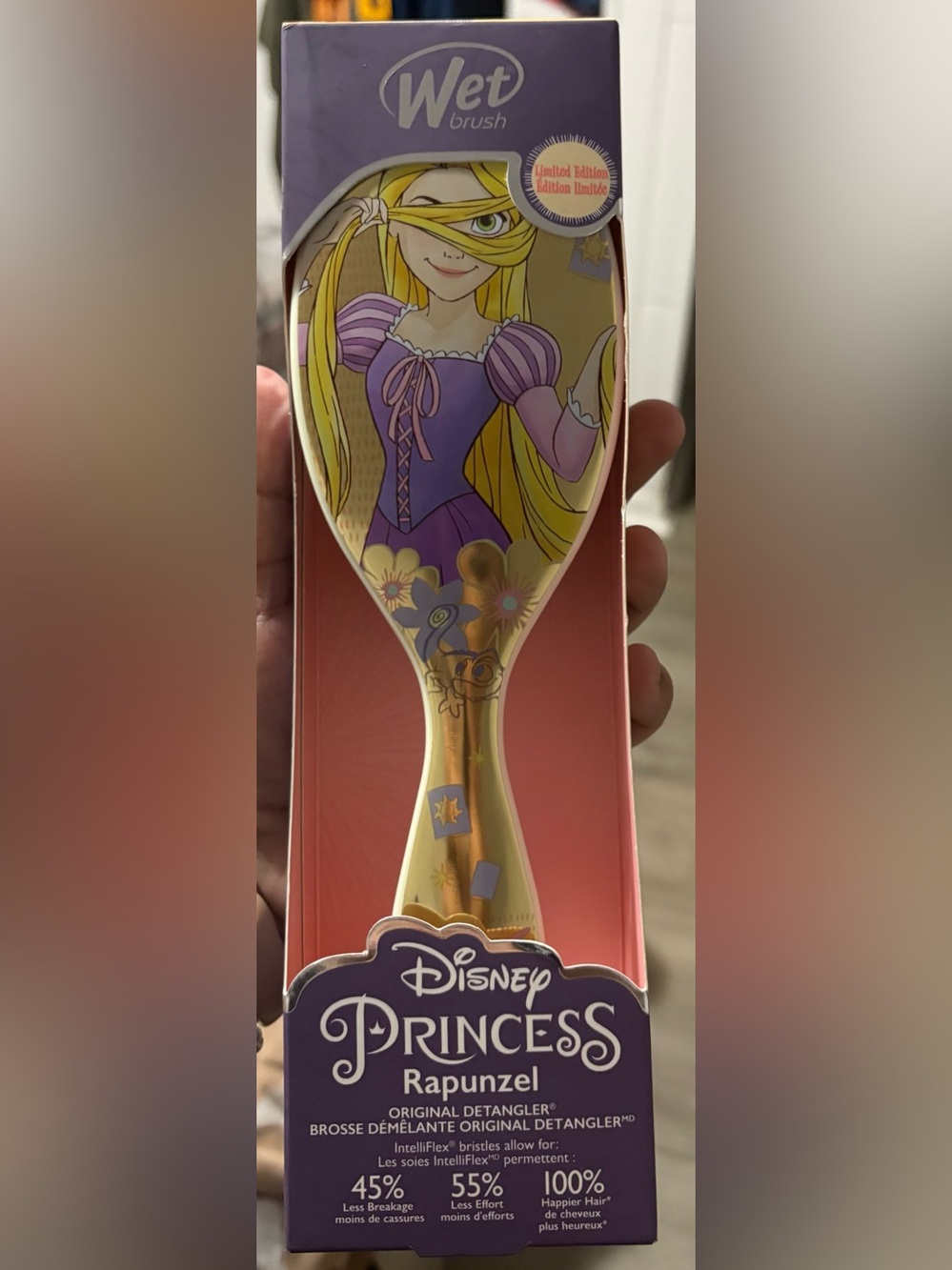 Wet Brush Rapunzel-Themed Gold & Purple Hairbrush